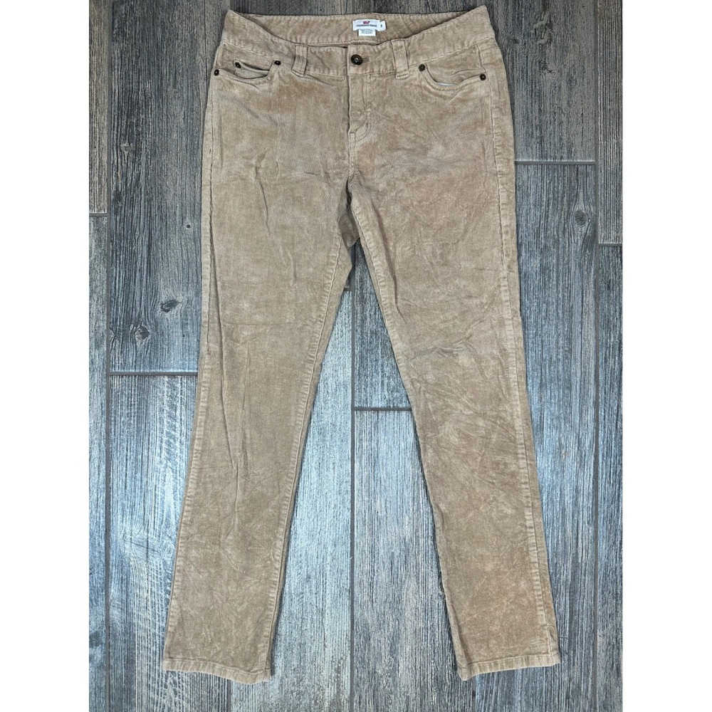Vineyard Vines Corduroy Pants Women's Size 8 Beige Straight Leg Casual